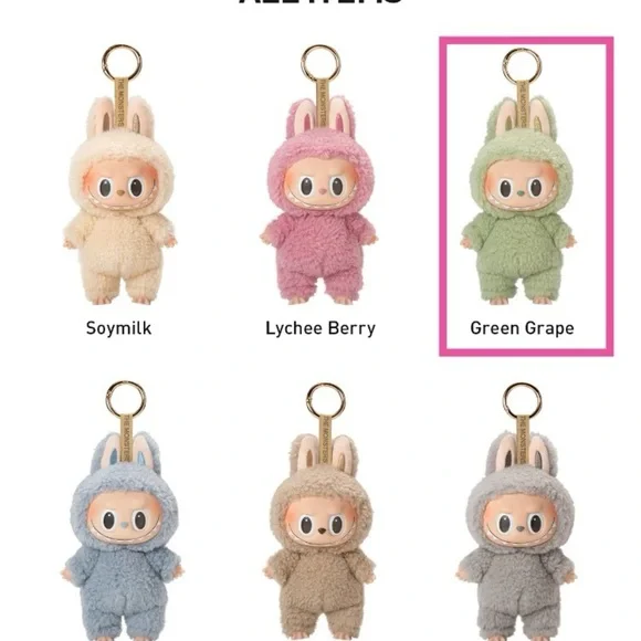 POP MART Labubu - The Monsters - Exciting Macaron GREEN GRAPE Face